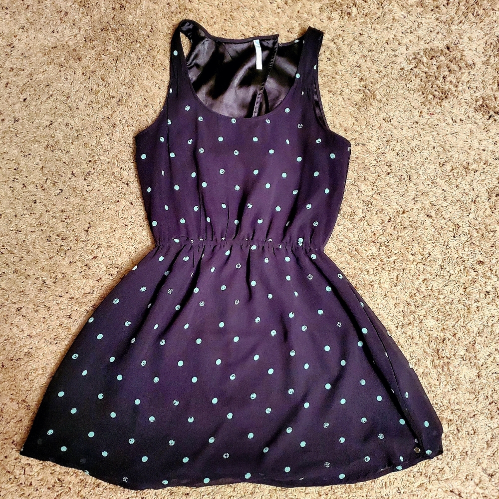 O'Neill A-Line Navy Polka Dot Dress